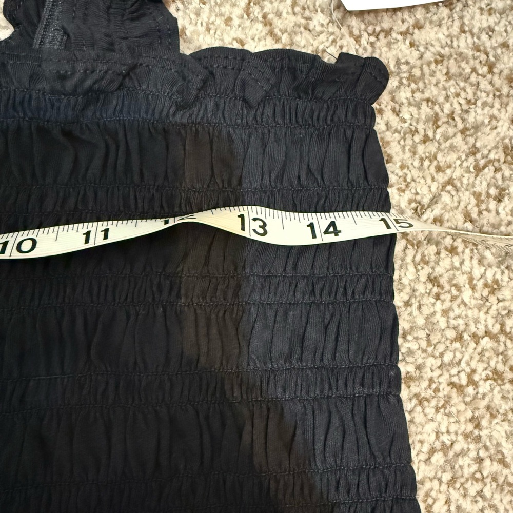 NWT Fitted Smocked Tank Top Medium Black Jack - Picture 5 of 6